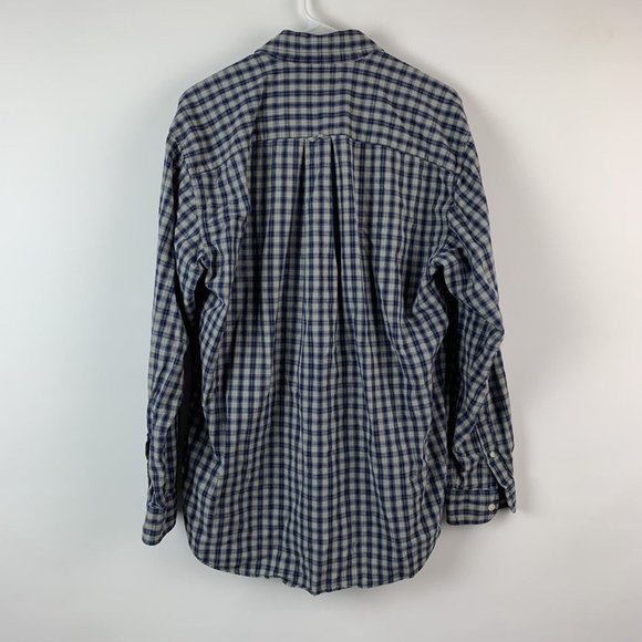 J Crew Mens Size Small Button Front Dress Shirt Micro Plaid Check Blue Green - Picture 3 of 6